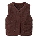 Baby Weste Mäntel Winter Fleece Jacken Teddy Weste Fleece Jungen Mädchen Kind ers-Gilet Outfits Schneeanzug Armellos Waistc oat Kleinkind Ärmellose Warmen Weste Vest Jacke Kind er (Coffee, 7-8 Years)