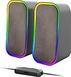 Speedlink Token Gaming PC Lautsprecher Bluetooth - RGB Gaming Lautsprecher, 3,5mm AUX Klinke oder Bluetooth Verbindung, 6 Beleuchtungsmodi, 12W, schwarz