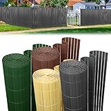 Izrielar PVC Sichtschutzmatte 90 x 500 cm, Sichtschutzzaun Gartenzaun mit Kabelbindern, Sichtschutz für Balkon Zaun, 3-Gewicht-Verstärkung, Balkonverkleidung, Gartenzaun, Braun