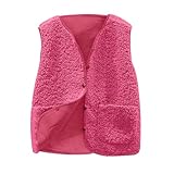 TRIGLICOLEUM Teddy Weste Damen Ärmellos Teddyfleece Jacke Fleece Winterweste Winter Warme Fleeceweste Kurz Teddyjacke Einfarbig Damenwesten Casual Übergangsjacke Mantel Leicht Plüschweste Weste Damen