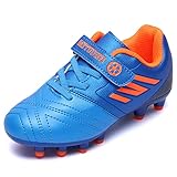 Fussballschuhe Kinder Jungen Sportschuhe Fußballschuhe Stollenschuhe Trainingsschuhe Mädchen Kinderschuhe Multinocken Sportschuhe Laufschuhe Outdoor Rutschfest Atmungsaktiv Turnschuhe Blau 33