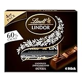 Lindt LINDOR Stick 60% Cacao | 100g | 4x 25g Schokoladenriegel | 60% Kakao Bitterschokolade