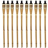 Bambusfackel Gartenfackeln mit Docht 90 cm lang Outdoor-Fackel 185 ml Füllmenge Garten-Deko Lagerfeuer-Romantik (1)