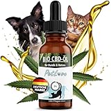 PetLove Bio Vollspektrum CBD Öl für Hunde & Katzen 5% (10ml) • Vollspektrum Hanföl für Tiere • Beruhigung & Entspannung für Haustiere • Premium Hanf-Tropfen • 100% Vegan • Naturprodukt ohne Zusätze