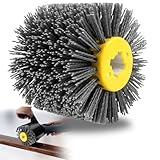 Mumjooyi Nylonbürs Schleifbürsten 80 Körnung Polierbürste zum Holzverarbeitung 120x100mm Grit Bürste für Satiniermaschine Borstenbürste Drahtziehrad Grau