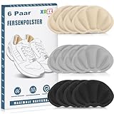 6 Paar Fersenpolster, Fersenschutz Fersenkissen Selbstklebend Fersenschutzpolster gegen Reibung Fersenpads Antirutsch Einlagen für Männer Frauen(Grau&Schwarz&Hautfarben)