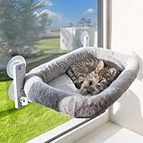 Viva Cat Katzen Fensterliege – Stabiler Katzen Hängematte für Fenster | Bequemes Katzenbett mit Waschbarem Kissen – Fensterliege für Katzen bis 18 kg (40 lbs) | Platzsparendes Katzenmöbel & Zubehör
