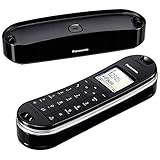 Panasonic KX-TGK320GB Design-Telefon schnurlos mit Anrufbeantworter (analoges Telefon (DECT), Eco-Plus-Modus, Anrufsperre, Wecker, Babyphone) schwarz