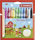 STABILO - Dicker Filzstift - Trio Jumbo - 12er Pack - 12 Farben