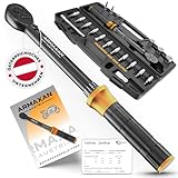ARMAXAN Drehmomentschlüssel Fahrrad Set 1-25 Nm [20-tlg] ¼ Zoll für Rennrad, MTB, Motorrad & Bike | Präziser Klick-Mechanismus | Mit HEX-Bit, Torx, Verlängerungs-Tool & Kalibrierzertifikat Präzision