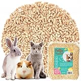 Katzenstreu Pellets | Holzpellets 100% reines Kiefernholz, pflanzliche nicht klumpende Streu für Katzen, Hamster, Kaninchen, Meerschweinchen 10kg| holzstreu saugstark geruchsbindend für kleintierstreu