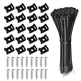 600 Stück Kabelhalter Schraubbar, Kabelbinder Halter, Kabelbefestigung, Kabelschellen zum Schrauben, Nylon Sattelhalterung Halterungs für Kabelbefestigung