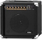 Soundking AK20-GR Gitarrenverstärker 60 Watt - 3-Band Equalizer - 8' Speaker mit 2 Kanälen, clean & Overdrive - Kopfhörerausgang & Lautsprecheranschluss - Idealer Amp mit Extra robusten Schutzecken