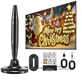DVB-T/DVBT2 Antenne,HDTV TV-Antenne mit Verstärker,Zimmerantenne für Fernseher mit Starkem Magnetfuß,420KM Großer Reichweite und 360° Empfang,Geeignet für 4K 1080p & Alle TV-Geräte