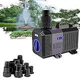YAOBLUESEA Teichpumpe Filterpumpe, Speed Super Eco Teichpumpe, Bachlaufpumpe 3600L/H 20W Energiespar Wasserpumpe Koiteich Bachlaufpumpe SunSun CTP-3800
