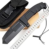Joa klappmesser Lang Taschenmesser schwarz aus stahl N690 Alu Outdoor edc messer Survival Jagdmesser scharfer einhandmesser/Scheide,Geschenk für Männer