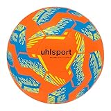 uhlsport Hallen-Fußball Futsal-Ball für Kinder und Jugend - Sala Ultra Lite 290 Addglue - Größe 3 und 4, Fluo orange/Cyan/Fluo Gel