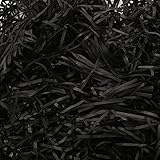 50g Geschreddertes Papier,Geschreddertes Papier Füllmaterial Für Pakete, DIY Füllmaterial,Raffia Hamper Shreds,Füllung Geschenkbox Dekorations Party Supplies,Schwarz