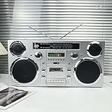 HCAUYNN Modernes Am/Fm-Radio, Kabelloses Streaming, Retro-Cd-Player Im 80Er-Jahre-Stil, Mobiler Computeranschluss, FüR Zuhause, Hotel, Restaurant, Café Und Unterwegs,White