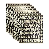 648 Stücke 8 Blätter Selbstklebende Buchstaben Nummern Aufkleber Hausnummer Vinyl Wasserdichte Sticker Klebebuchstaben für Briefkasten Schilder Tür Adressnummer DIY Scrapbooking zum Beschriften (Gold)