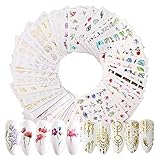 Yumi V Nagel Aufkleber Sticker 54 Blatt Nagelsticker Nagel Kunst Aufkleber Maniküre Dekoration nagelaufkleber Blume Traumfänger Feder Nageldekorationen