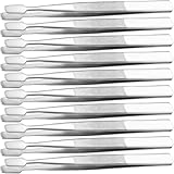 PRETYZOOM 10 Stück Teiliges Edelstahl Pinzetten Flachspitzig Langlebig für Basteln Briefmarken Wimpernverlängerung Nageldesign Präzise Handhabung Rostfrei Vielseitig Einsetzbar