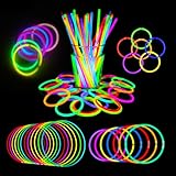 Knicklichter Party-Set für Kinder – 100 Leuchtstäbe mit 100 Verbindern in 7 Farben, Silvester Deko 2026, Party Deko & Kindergeburtstag Gastgeschenke für Festival, Halloween, Hochzeit & Weihnachten
