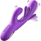 Sexspielzeug Vibrator für Frauen,G Punkt Vibrator Dildo,Anal Nippe Brust Klitoris Stimulation Massage Sex Spielzeug 7 Vibrationsmodi 7 Zungenlecker Flattern Rabbit Sexspielzeug für Frauen Männer Paare