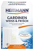 Heitmann Gardinen Weiss und Frisch, 5 Portionsbeutel: Entfernt Schmutz und Grauschleier aus Gardinen - Waschmittel-Ergänzung gegen Gilb, Nikotin und Gerüche - für lange Frische und ein brillantes Weiß
