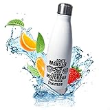 Motorradgeschenke für Männer - Edelstahl-Trinkflasche 500ml personalisiert – „Echte Männer fahren Motorrad und heißen WUNSCHNAME“ | Geschenke für Motorradfahrer (Männer)