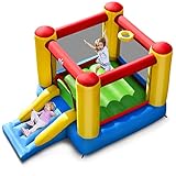 BOUNTECH Aufblasbares Hüpfhaus, Hüpfhaus für Kinder von 3–6 Jahren, für drinnen und draußen, Familie mit robustem Sprungbereich, Rutsche, Mini-Hüpfhaus für Kleinkinder, Jungen, Mädchen, Geburtstag,