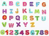 Toys of Wood Oxford TOWO Magnetische Buchstaben und Zahlen aus Holz - Kühlschrankmagnete für Kinder - Buchstaben- und Zahlenmagnete für Kinder - ABC- und Rechtschreiblernressourcen