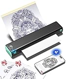 Phomemo M08F Tattoo Drucker Tattoo Stencil Drucker Maschine Tattoo Transfer Drucker Professionelle Thermodrucker Tattoo Kompatibel mit Smartphone und PC mit 10pcs Transferpapier