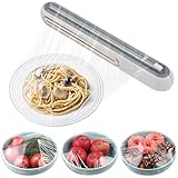 LPAMABA Frischhaltefolienspender, Folienspender Magnetisch, Frischhaltefolien-Schneider, Praktischer Abroller, Kunststoff-folienspender mit Schneider für 30cm Rollenbreite Aluminiumfolie, Weiß