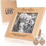 kupi Geschenkset Oma und Opa Geschenke | Bilderrahmen mit Gravur | Weihnachtsgeschenke für Großeltern | Geschenk Fotorahmen + Schlüsselanhänger
