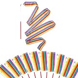 Mr Rex Regenbogen Gymnastikband Tanzband Schwungband mit Stab Kinder Mädchen, Karneval Zirkus Spielzeug für Kinder Draußen Geschenke Kindergeburtstag Mitgebsel (10 Stück)