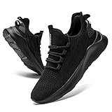 ZMBCYG Herren Sportschuhe Laufschuhe Turnschuhe Straßenlaufschuhe Tennisschuhe Sneaker Fitness Joggingschuhe Walkingschuhe Leichtgewichts Freizeit Atmungsaktive Schuhe Schwarz 42