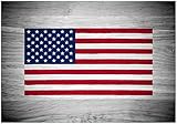 Wallario Vliestapete Fototapete USA Flagge auf Holz - Wandtapete Größe: 200 x 140 cm