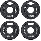 Signature Fitness Hantelscheibe aus Gusseisen für Krafttraining und Gewichtheben, 5.1 cm Center (Olympic), 1,1 kg (4er Set)
