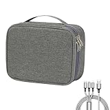 OdiuK Kabeltasche, 3 Layer Elektronische Tasche Mit Datenkabel Kabel Organizer Tasche, Reise Wasserdicht Kabelorganizer Elektronik Zubehör Tasche für Adapter Maus SD Karten Festplatten(Grau)