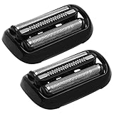 2 Stück Ersatz-Scherkopf Kompatibel mit Braun Series 5/6, 53B Rasierköpfe Ersatzklingen Klingen Rasierkopf für Series 5 3000s, 3010s, 3040s,3050cc, 300s, 310s etc (53B, Schwarz)