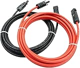 Profi-Verbindungskabel Verlängerungskabel beidseitig Solarstecker Solarkabel rot/schwarz 6mm² inkl. montierter Solar-Stecker… (6mm²-4m)