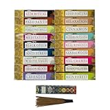 Deepika Premium-Räucherstäbchen, sortiert, 12 Packungen à 15 g, ideal für Meditation, Yoga, Aromatherapie, Entspannung