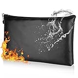 Dokumententasche Tresor Feuerfest Wasserdicht, Feuerfeste Dokumentenbox Geldtasche für A5 Dokumente, Aufbewahrungstasche mit Reißverschluss (27 * 16CM)