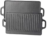 Rosenstein & Söhne Gussgrillplatte: Gusseiserne Wende-Grillplatte für Ofen, Herd & Grill, 46 x 23 cm (Gusseisen Grillplatten, Grillplatte Holzkohlegrill, Grillspiesse)