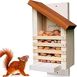 ERDENFREUND® Eichhörnchen Futterhaus ohne scharfes Glas & Genickbruch-Klappe 100% sicher wetterfest handverschraubt in Deutschland Eichhörnchen Haus