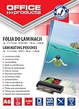 OFFICE PRODUCTS Laminierfolie A6 Glänzend Transparent/ 100 Stück DIN A6 / Folienstärke 80 Mikron - 2 x 80 mic/Heißlaminierfolien/Kompatibel mit Geräten aller Markenhersteller