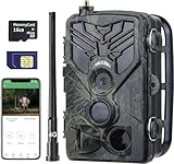 FunKind Wildkamera 4G APP, 120 MP 4K, Wildtierkamera mit SIM-Karte, Telefon-Sende-Foto, Nachtsichtkamera 940nm IR LED No Glow, Wildkamera mit Bewegungsmelder Nachtsicht, 120° Erfassungswinkel, IP65