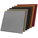 1 m² Teppichfliesen selbstliegend Lyon für Büro & Gewerbe - Fliesen Teppiche je 50x50 cm - robuster Teppichboden - Bodenfliesen mit rutschhemmendem Vinyl-Rücken (Rot, 4 Stück)