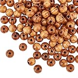 OLYCRAF 120pcs 6 mm Gestreifte Holzperlen Naturholzperlen Runde Holzperlen Durchmesser Holz Handwerksperlen Makramee Perlen Lose Abstandsperlen Für Makramee Handwerk Schmuck Machen DIY Handgefertigte